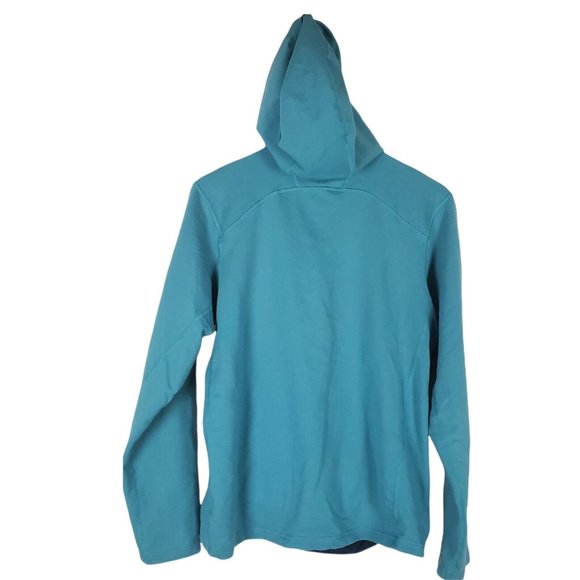 Mountain Hardwear 1/4 Zip Pullover Sweatshirt Womens Medium Teal Hoodie Cotton - Picture 9 of 12